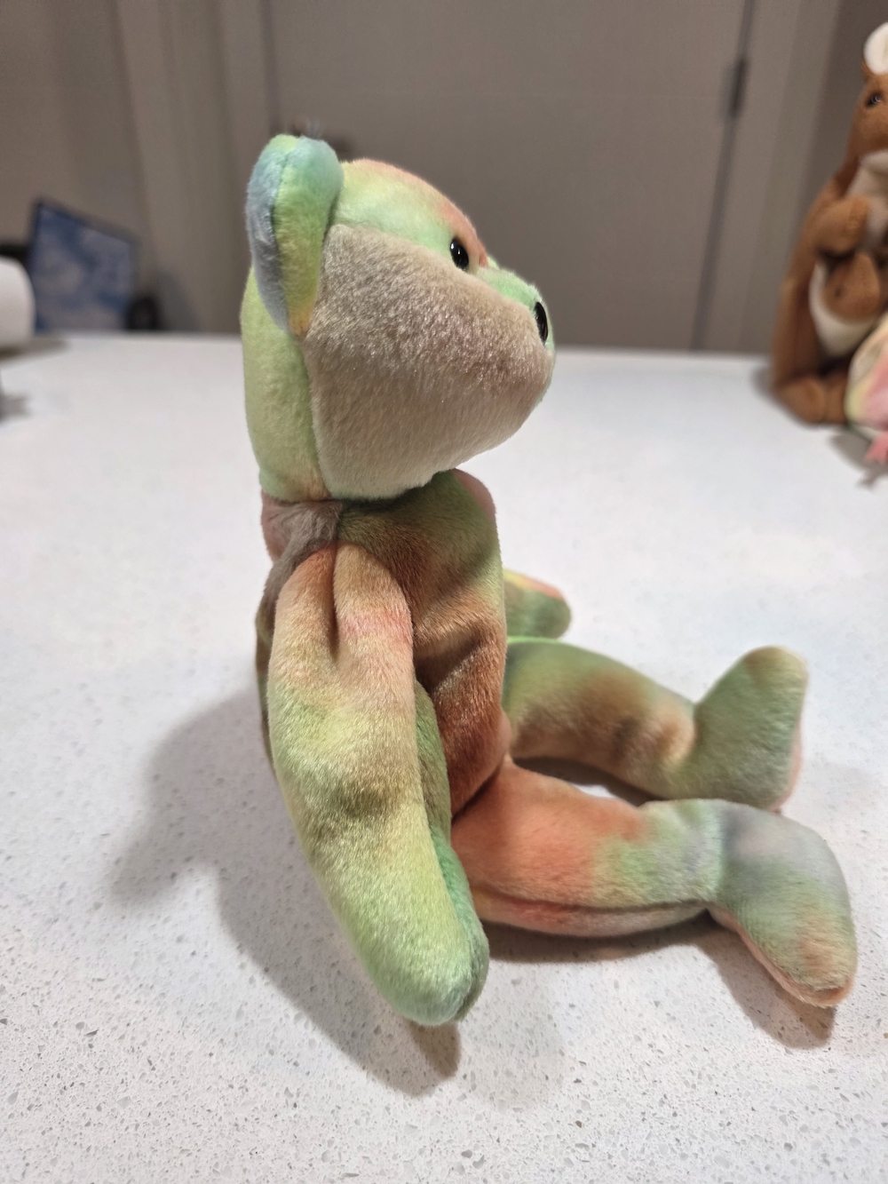 TY Beanie Baby Tie-Dye Peace Bear - Multicolor Plush Toy - Picture 5 of 8